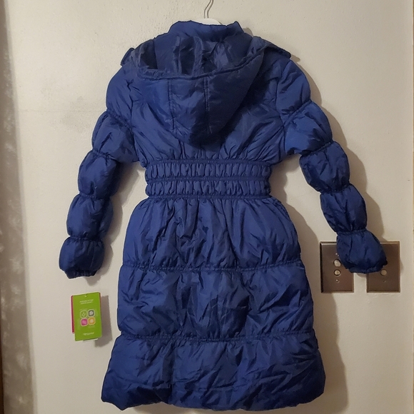 Sportoli Girls Hooded Puffer Coat - size 10-12 - navy - Picture 6 of 7